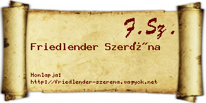 Friedlender Szeréna névjegykártya
